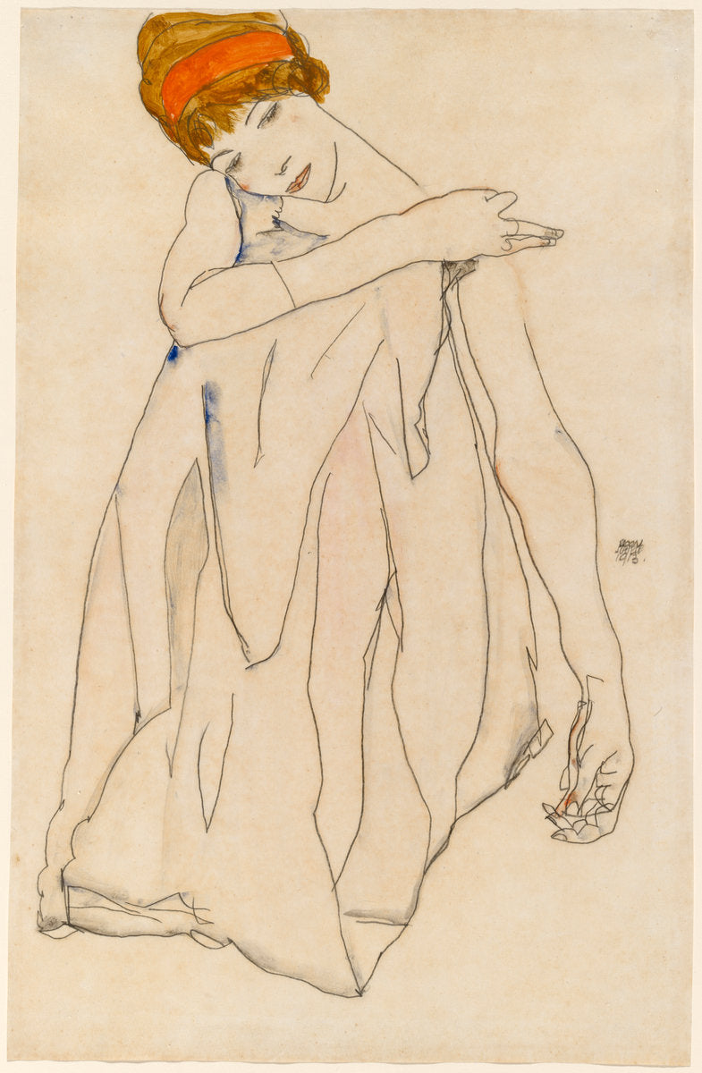 Dancer (Die Tänzerin) by Egon Schiele (Austrian, 1890 - 1918), 16X12"(A3)Poster Print