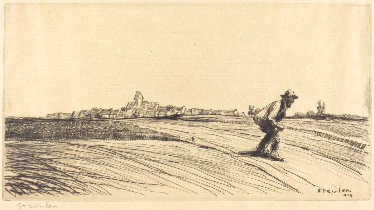 Tramp with Bundle (Le chemineau a la besace) by Théophile Alexandre Steinlen (Swiss, 1859 - 1923), 16X12"(A3)Poster Print