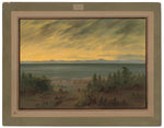 Nayas Village at Sunset by George Catlin (American, 1796 - 1872), 16X12"(A3)Poster Print