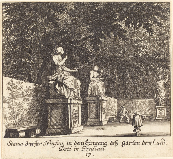 Gardens, Cardinal Deti, Frascati by Melchior Küsel after Johann Wilhelm Baur (German, 1626 - 1683), 16X12"(A3)Poster Print