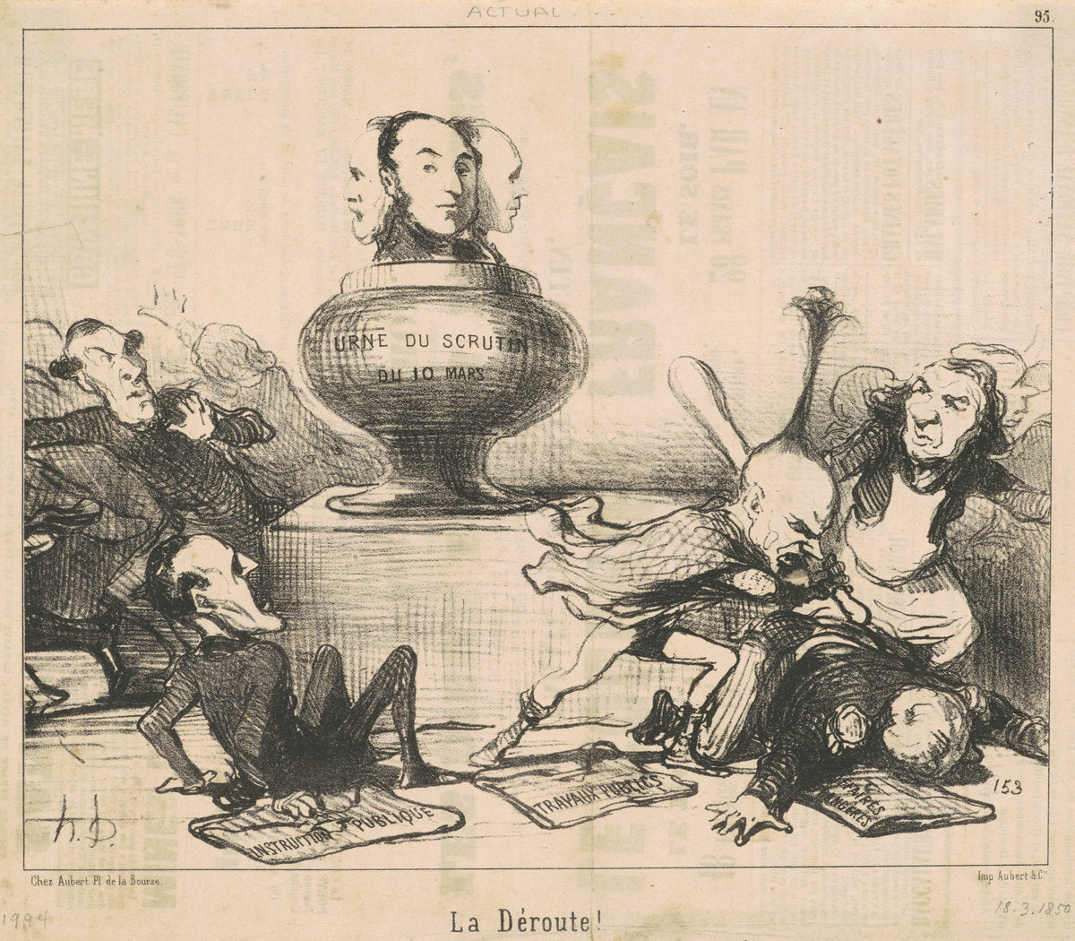 La dêroute! by Honoré Daumier (French, 1808 - 1879), 16X12"(A3)Poster Print