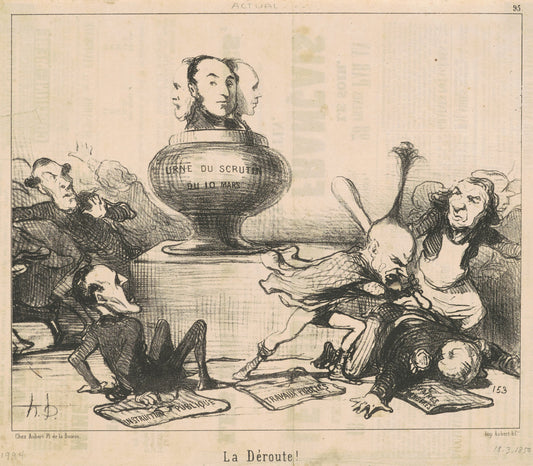 La dêroute! by Honoré Daumier (French, 1808 - 1879), 16X12"(A3)Poster Print
