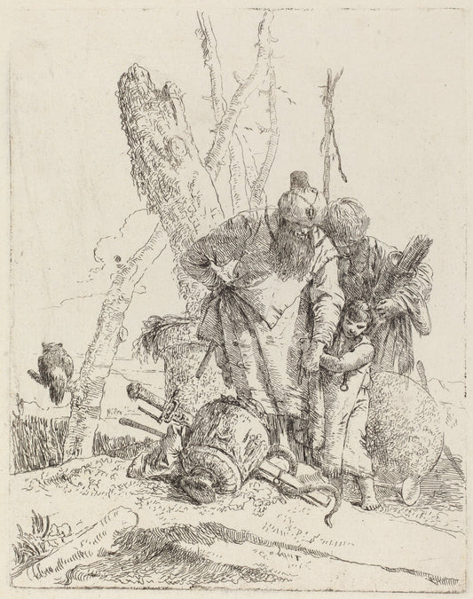 Two Turbaned Magicians and a Boy by Giovanni Battista Tiepolo (Italian, 1696 - 1770), 16X12"(A3)Poster Print