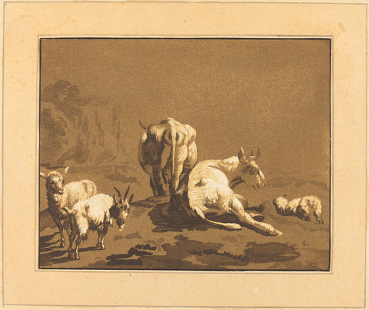 Cows by Johann Gottlieb Prestel after Joseph Wagner (German, 1739 - 1808), 16X12"(A3)Poster Print