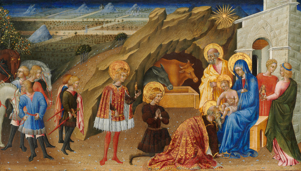 The Adoration of the Magi by Giovanni di Paolo (Sienese, c. 1403 - 1482), 16X12"(A3)Poster Print