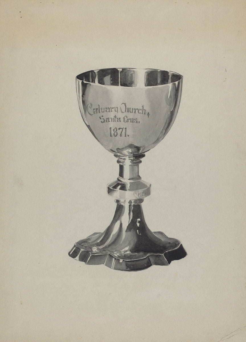 Silver Chalice by Lena Nastasi (American, active c. 1935), 16X12"(A3)Poster Print