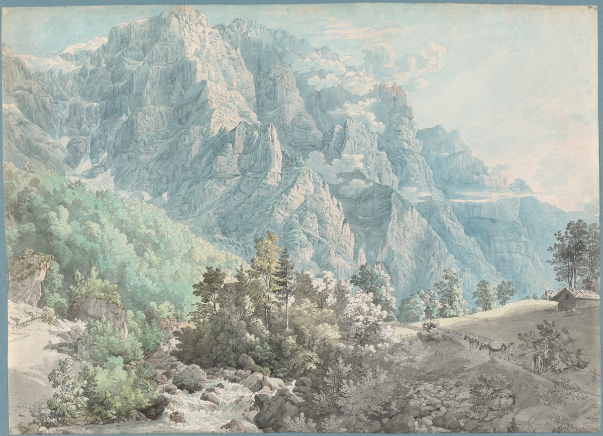 c. 1790 by Swiss 18th Century (The Glärnisch Massif in Switzerland), 16X12"(A3)Poster Print