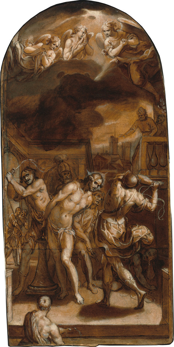 The Flagellation of Christ by Claudio Ridolfi (Italian, 1570 - 1644), 16X12"(A3)Poster Print