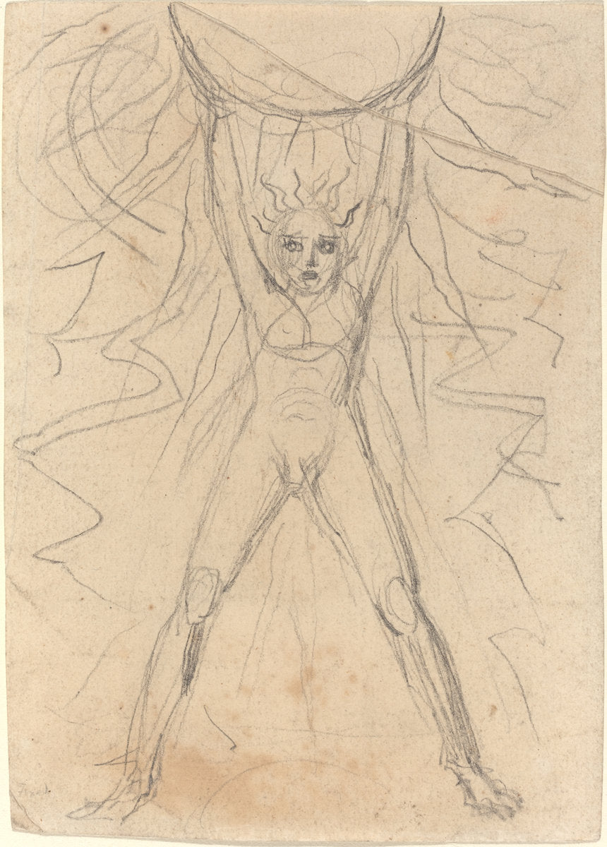 Los Supporting the Sun [recto] by William Blake (British, 1757 - 1827), 16X12"(A3)Poster Print