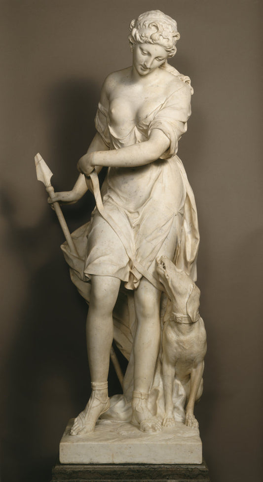 A Companion of Diana by Jean-Louis Lemoyne (French, 1666 - 1755), 16X12"(A3)Poster Print