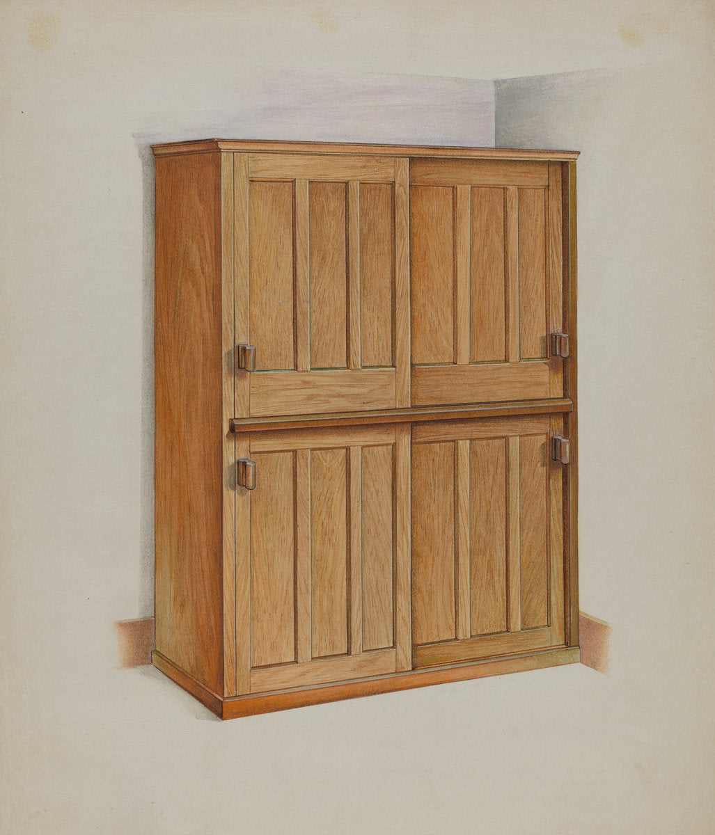 Shaker Bookcase by John W. Kelleher (American, active c. 1935), 16X12"(A3)Poster Print