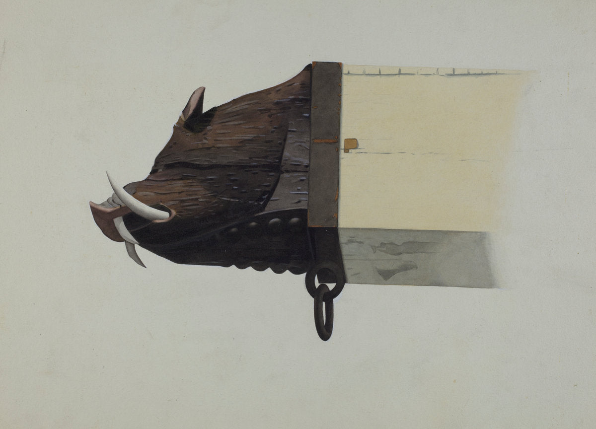 Boar's Head by Joseph Goldberg (American, active c. 1935), 16X12"(A3)Poster Print