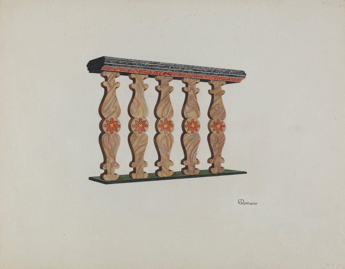 Choir Rail by Josephine C. Romano (American, 1915 - 2009), 16X12"(A3)Poster Print
