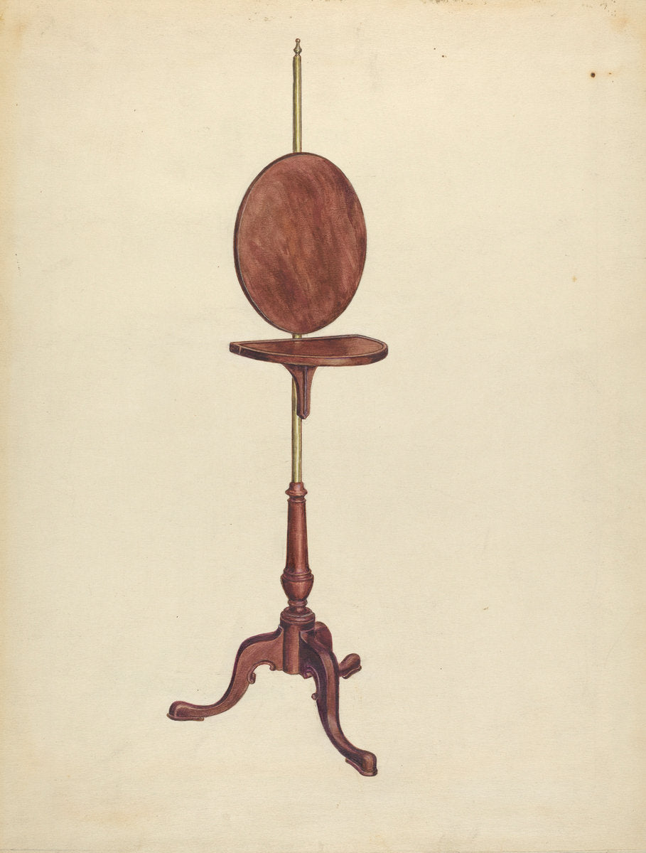 Pole Screen and Candlestand by Elizabeth Curtis (American, active c. 1935), 16X12"(A3)Poster Print