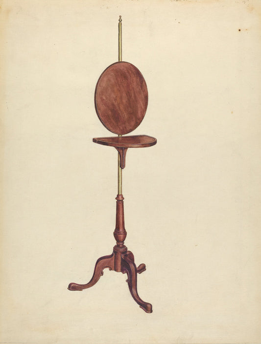 Pole Screen and Candlestand by Elizabeth Curtis (American, active c. 1935), 16X12"(A3)Poster Print