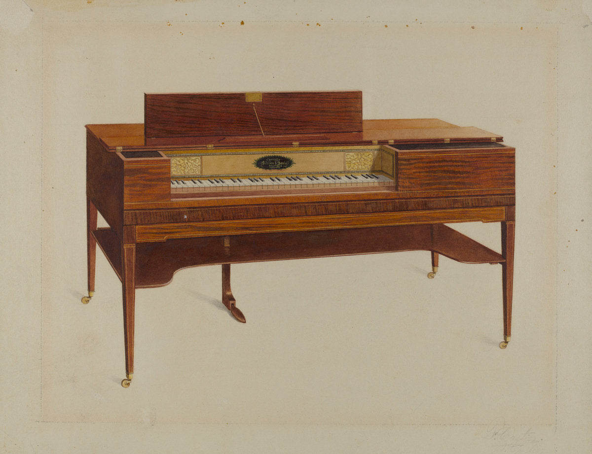 Piano Forte by Ferdinand Cartier (American, active c. 1935), 16X12"(A3)Poster Print