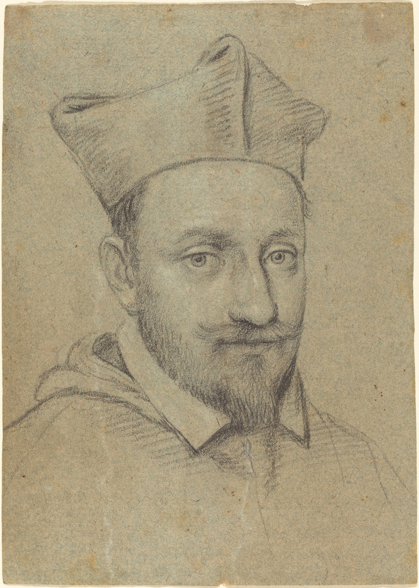 Portrait of a Cardinal by Ottavio Leoni (Roman, c. 1578 - 1630), 16X12"(A3)Poster Print