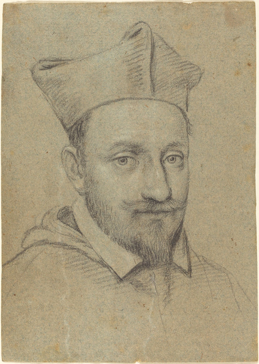 Portrait of a Cardinal by Ottavio Leoni (Roman, c. 1578 - 1630), 16X12"(A3)Poster Print
