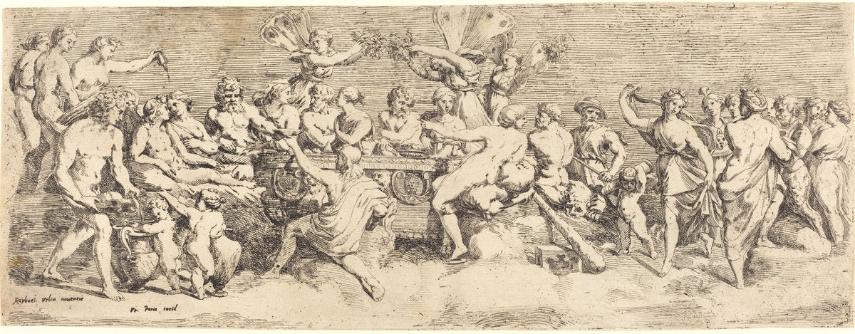 The Wedding Feast of Cupid and Psyche by François Perrier after Raphael (French, 1590 - 1650), 16X12"(A3)Poster Print