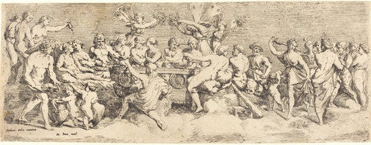 The Wedding Feast of Cupid and Psyche by François Perrier after Raphael (French, 1590 - 1650), 16X12"(A3)Poster Print