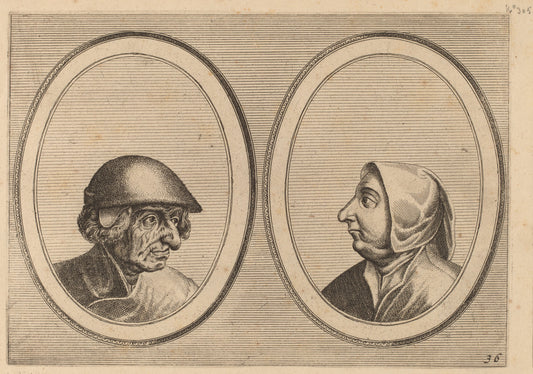 Schonckje Wel-bedrocht and "Pronckje Heel-volmaeckt" by Johannes and Lucas van Doetechum after Pieter Bruegel the Elder (Dutch, active 1554/1572; died before 1589), 16X12"(A3)Poster Print