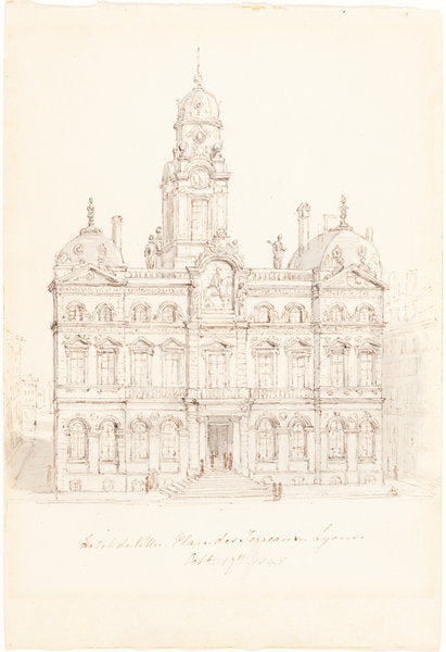 Hôtel de Ville, Place des Terreaux, Lyons by Robert Smirke (British, 1752 - 1845), 16X12"(A3)Poster Print