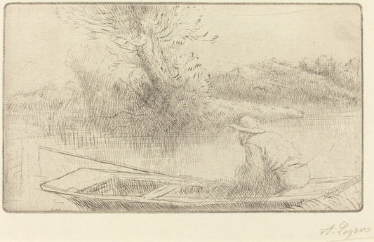 Along the Thames (Sur la Tamise) by Alphonse Legros (French, 1837 - 1911), 16X12"(A3)Poster Print