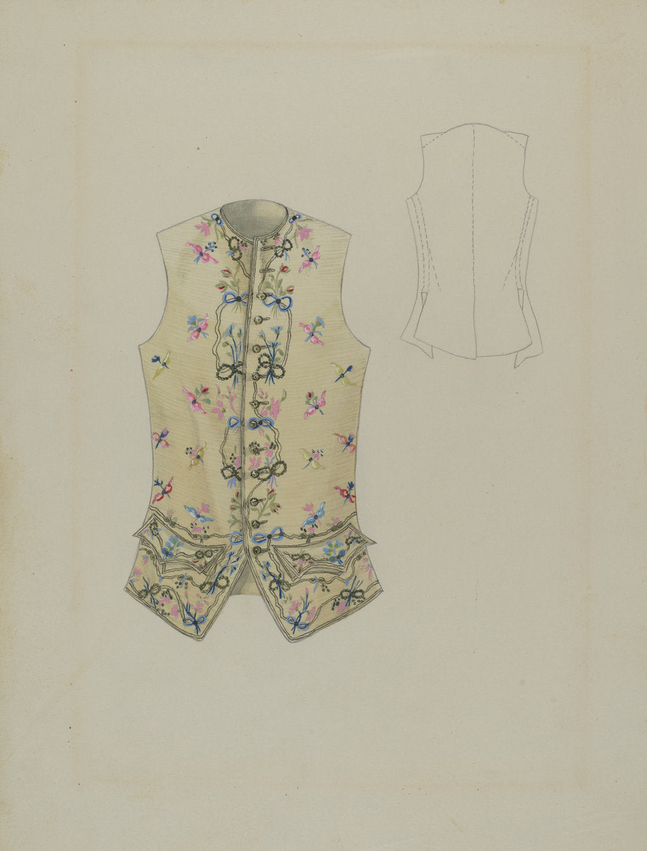 Waistcoat by Bessie Forman (American, active c. 1935), 16X12"(A3)Poster Print