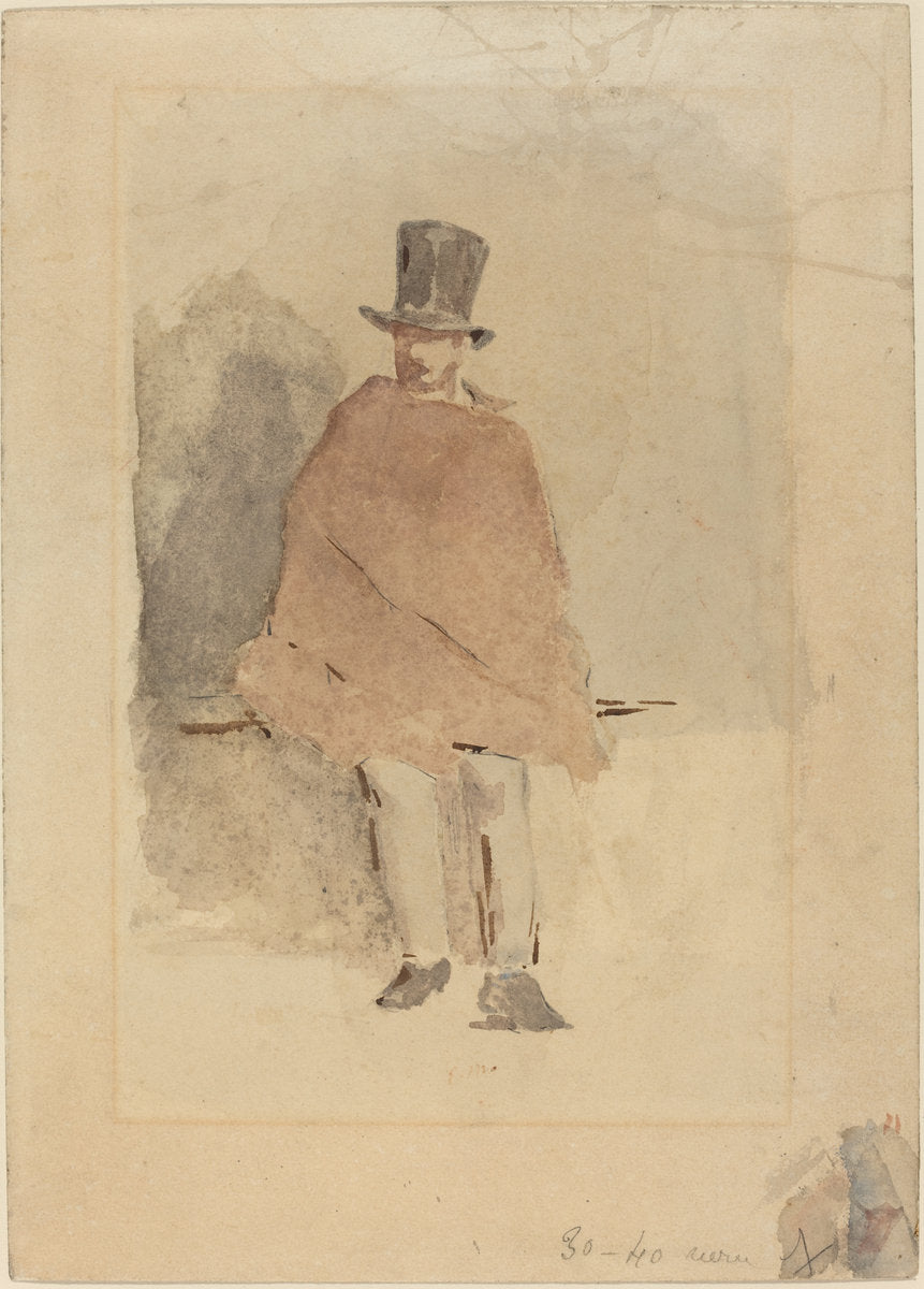 The Man in the Tall Hat by Edouard Manet (French, 1832 - 1883), 16X12"(A3)Poster Print