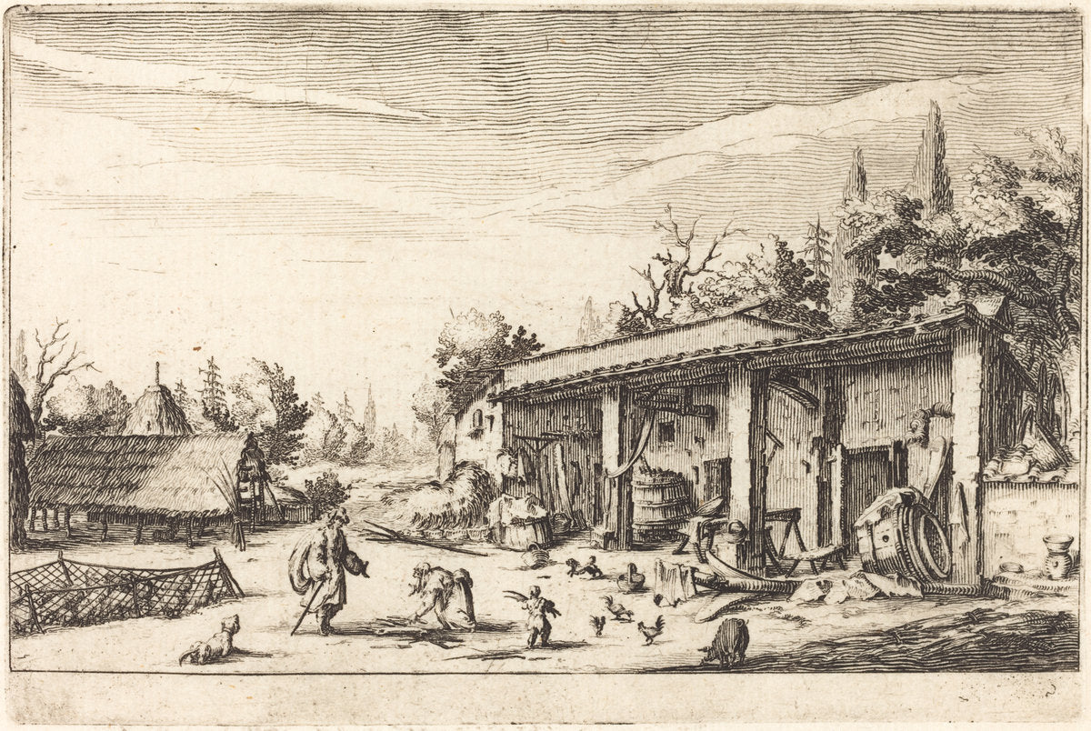 The Little Farm by Jacques Callot (French, 1592 - 1635), 16X12"(A3)Poster Print