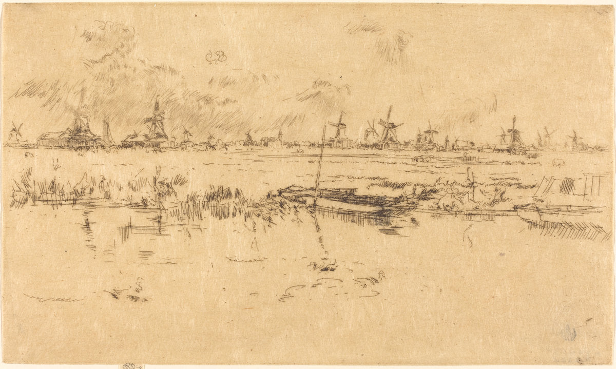 Zaandam by James McNeill Whistler (American, 1834 - 1903), 16X12"(A3)Poster Print