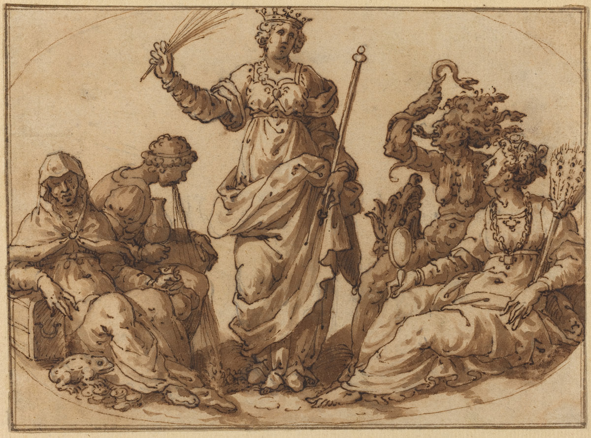 16th century by Italian 16th Century (Virtue Triumphing over Vices), 16X12"(A3)Poster Print