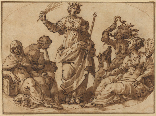 16th century by Italian 16th Century (Virtue Triumphing over Vices), 16X12"(A3)Poster Print