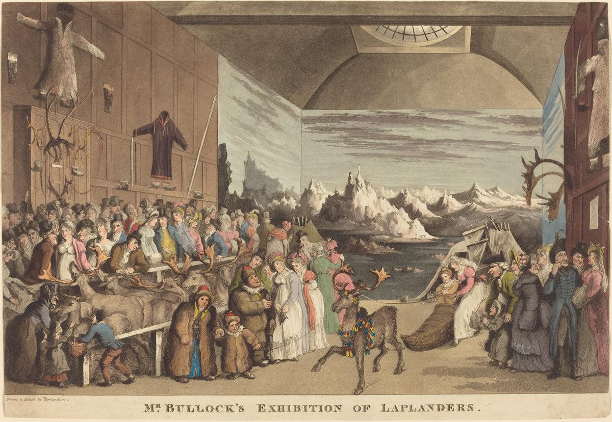 Mr. Bullock's Exhibition of Laplanders by Thomas Rowlandson (British, 1756 - 1827), 16X12"(A3)Poster Print