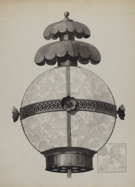 Garden Lamp by Florence Huston (American, active c. 1935), 16X12"(A3)Poster Print