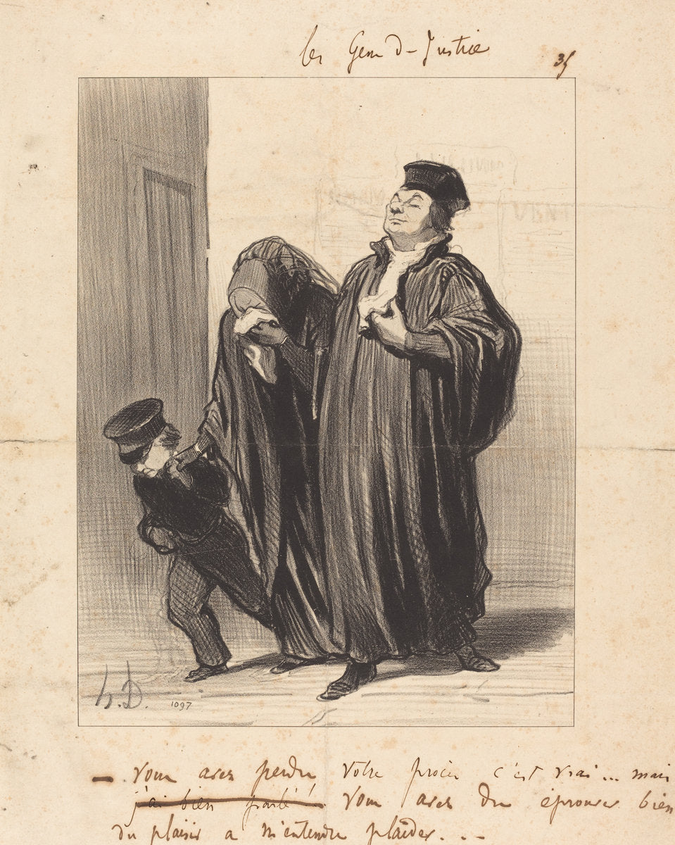 Vous avez perdu votre procès c'est vrai... by Honoré Daumier (French, 1808 - 1879), 16X12"(A3)Poster Print