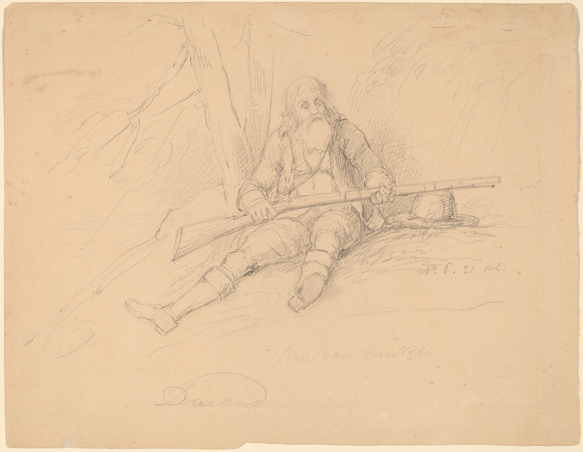 Rip Van Winkle by Asher Brown Durand (American, 1796 - 1886), 16X12"(A3)Poster Print