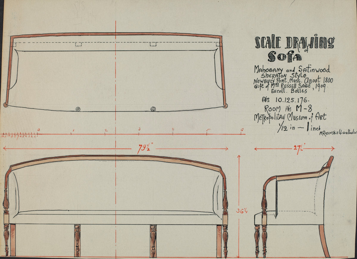 Sofa by M. Rosenshield-von-Paulin (American, active c. 1935), 16X12"(A3)Poster Print