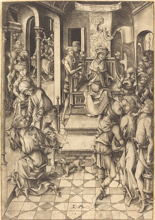 Christ before Annas by Israhel van Meckenem (German, c. 1445 - 1503), 16X12"(A3)Poster Print