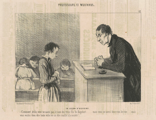 Le leçon d'histoire by Honoré Daumier (French, 1808 - 1879), 16X12"(A3)Poster Print