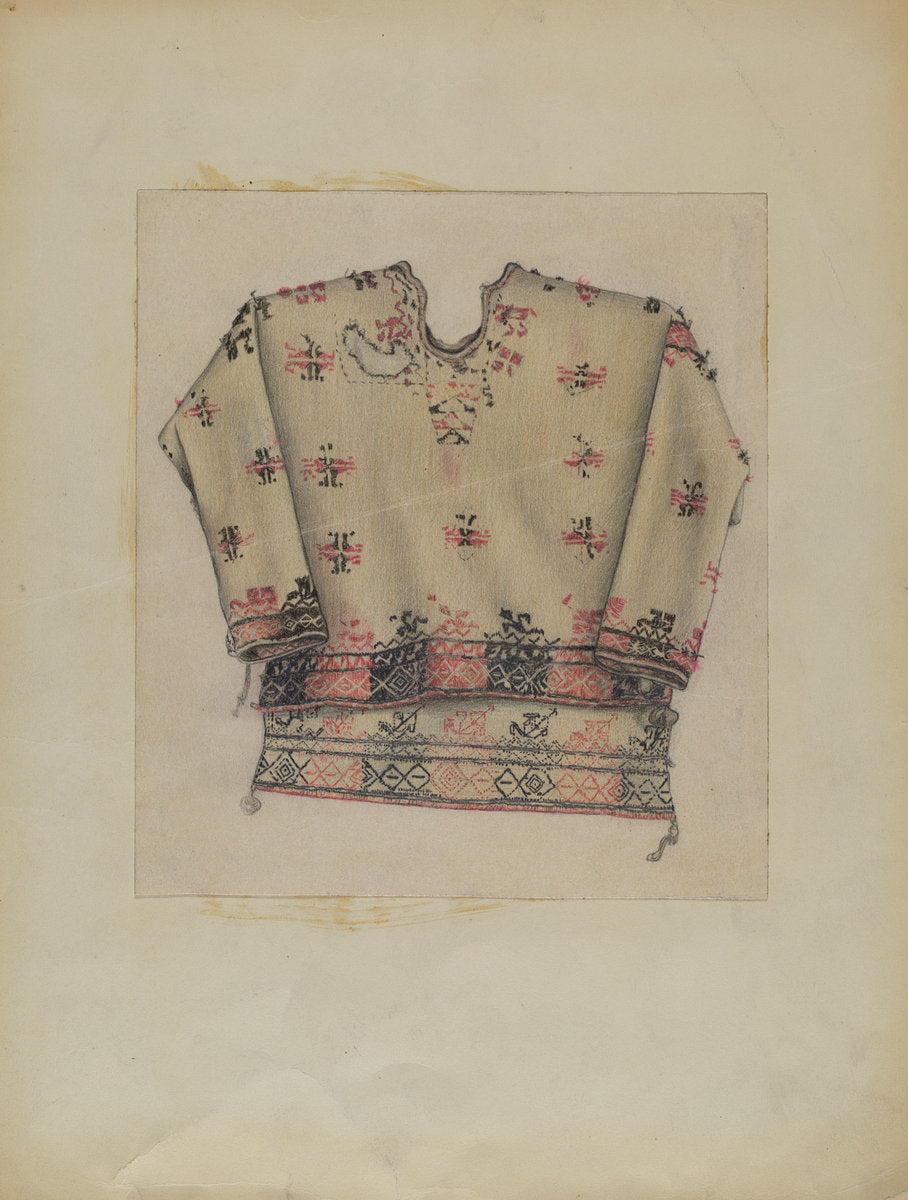 Embroidered Woman's Dress by Michael Trekur (American, active c. 1935), 16X12"(A3)Poster Print