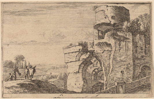 Ruins on the Palatine Hill by Herman van Swanevelt (Dutch, c. 1600 - 1655), 16X12"(A3)Poster Print
