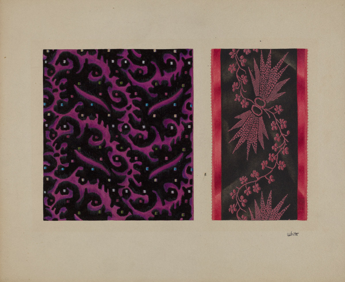 Sample of Silk by Edward White (American, active c. 1935), 16X12"(A3)Poster Print