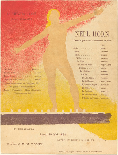 Nell Horn by Alexandre Charpentier (French, 1856 - 1909), 16X12"(A3)Poster Print