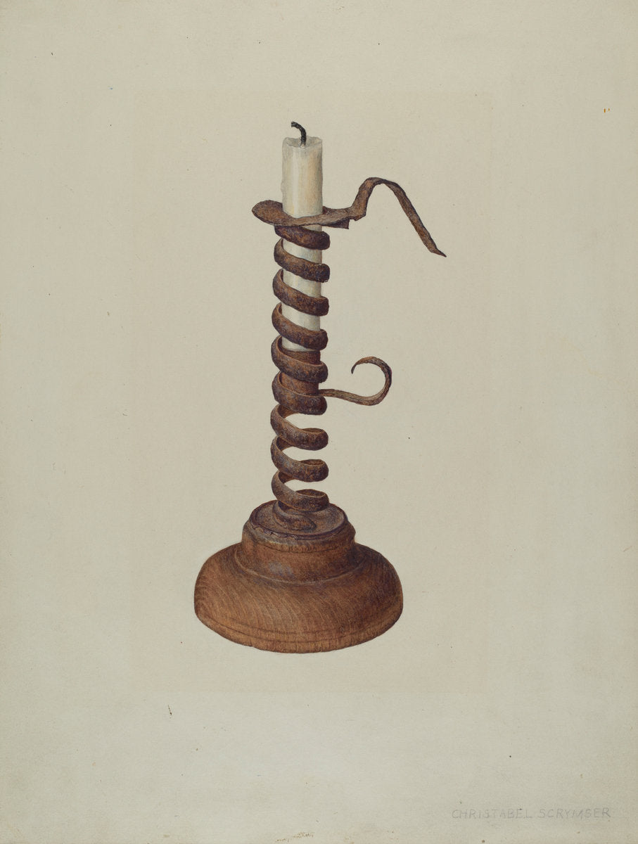 Candlestick by Christabel Scrymser (American, active c. 1935), 16X12"(A3)Poster Print