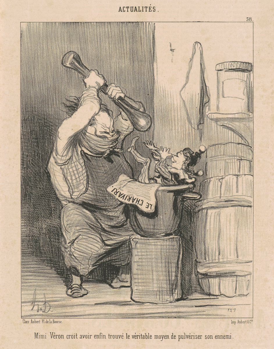 Mimi Vèron croit avoir ... trouvé le ... by Honoré Daumier (French, 1808 - 1879), 16X12"(A3)Poster Print
