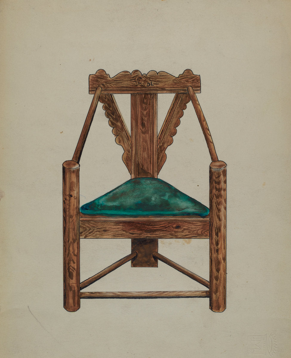 Chair by Thomas J. Eliot (American, active c. 1935), 16X12"(A3)Poster Print