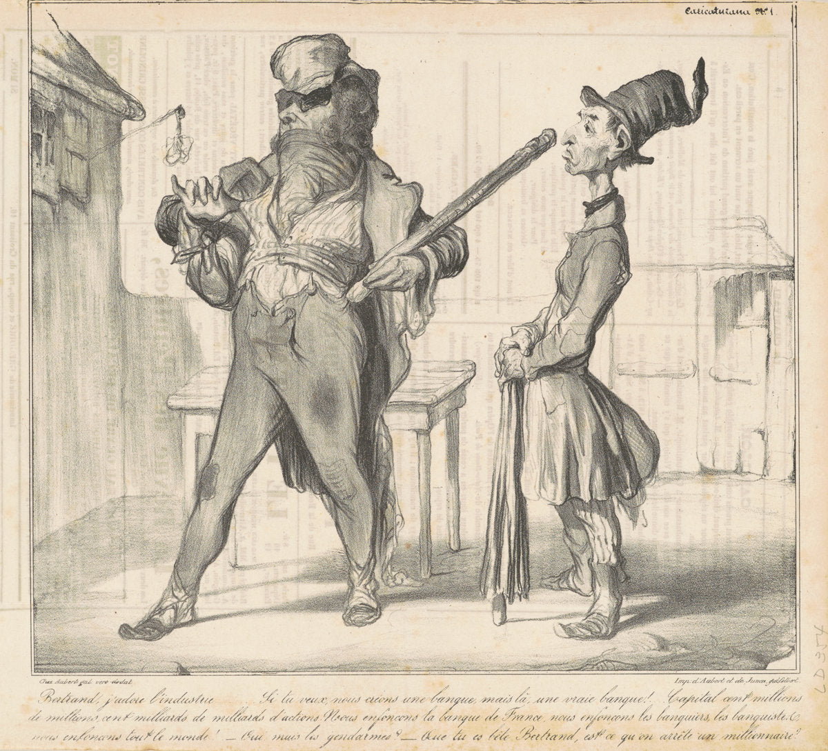 Bertrand, j'adore l'industrie... by Honoré Daumier (French, 1808 - 1879), 16X12"(A3)Poster Print