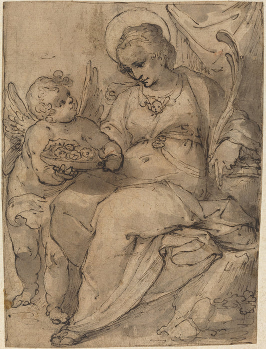 Martyr with an Angel by Jacob Matham (Dutch, 1571 - 1631), 16X12"(A3)Poster Print