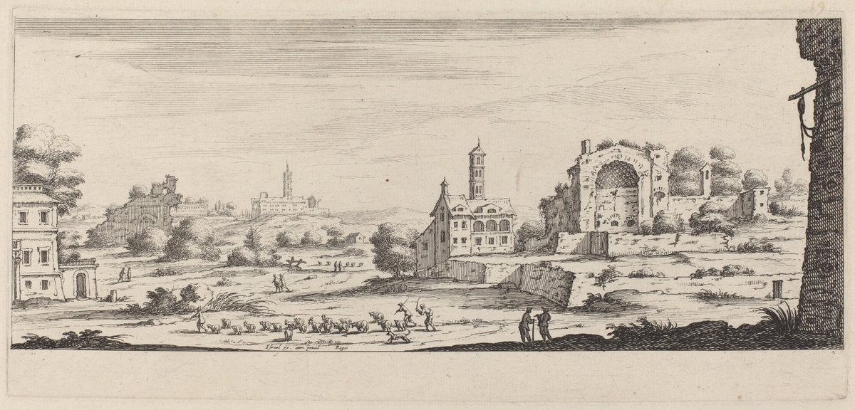 Veue de temple de Soleil à Rome by François Collignon after Israël Silvestre (French, c. 1609 - 1657), 16X12"(A3)Poster Print